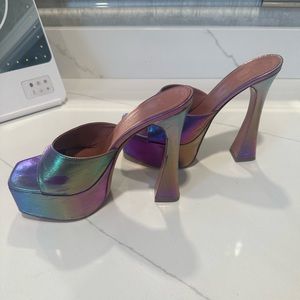 Amina Muaddi Dalida Metallic